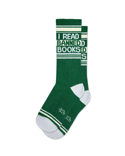 I Read Banned Books Gym Crew Socks