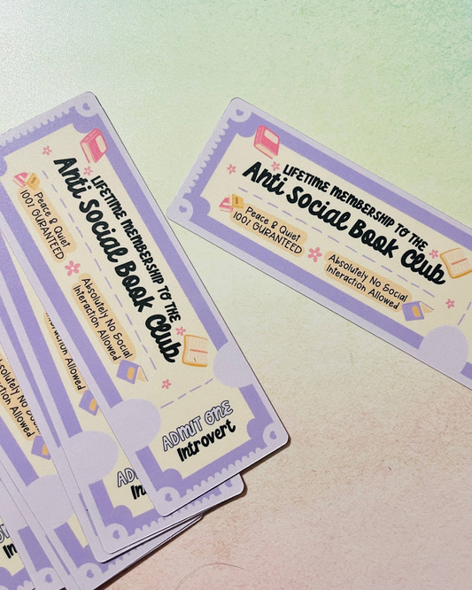 Anti Social Book Club Bookmark