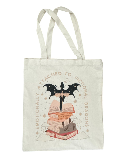 Emotionally Addicted to Fictional Dragons Tote Bag