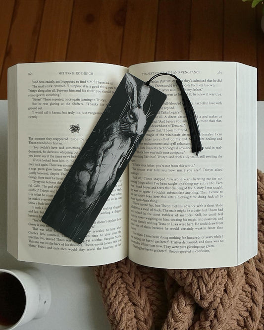 Gothic Bunny Wood Bookmark