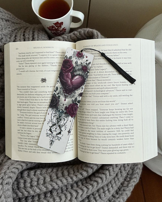 Gothic Heart Wooden Bookmark [B]