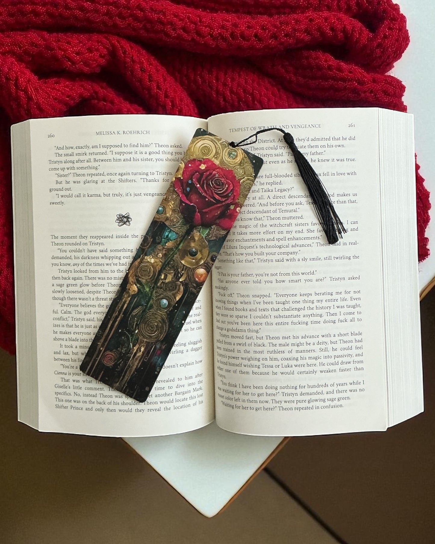 Roses Wood Bookmark [B]