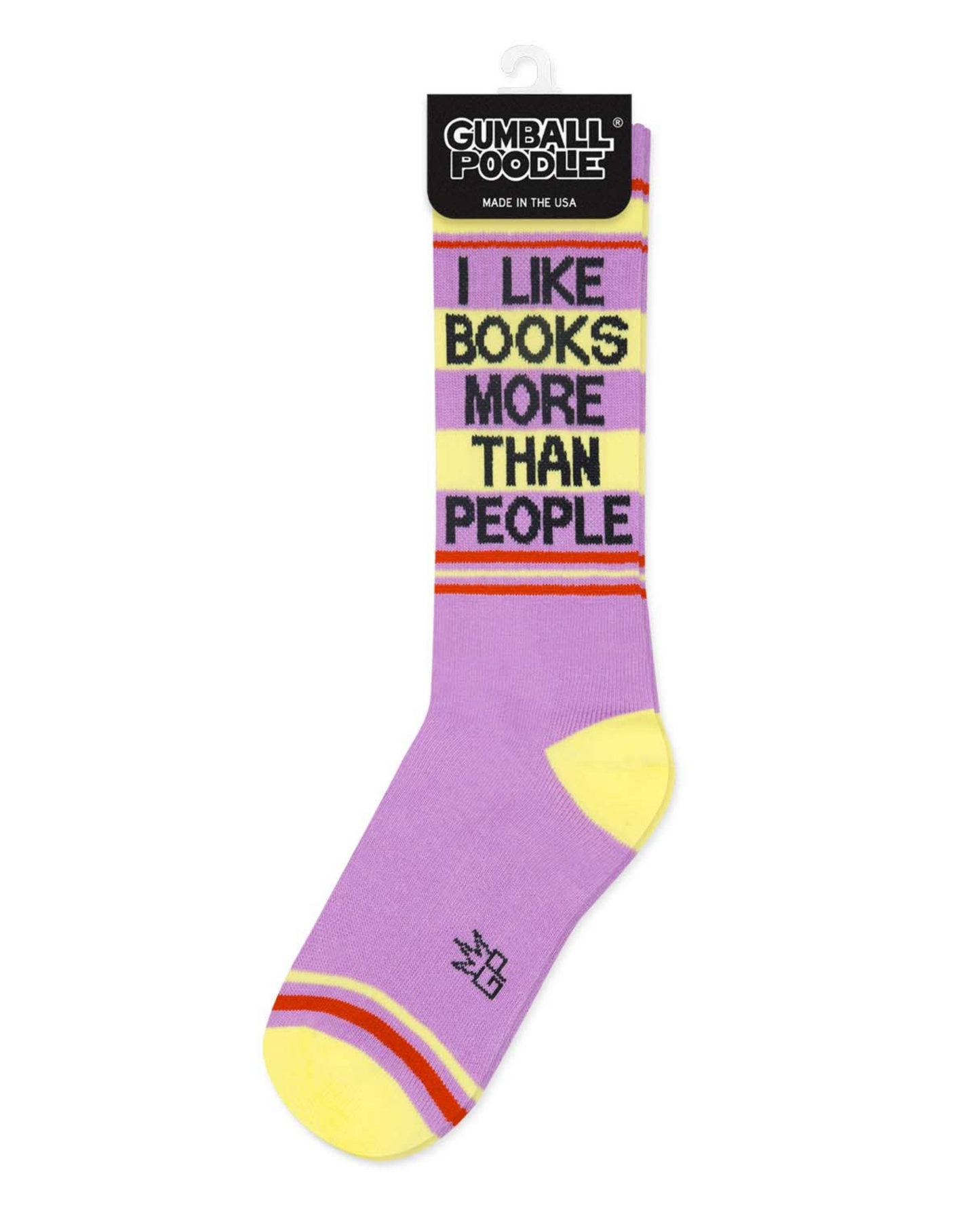 I Like Books More Than People Gym Crew Socks
