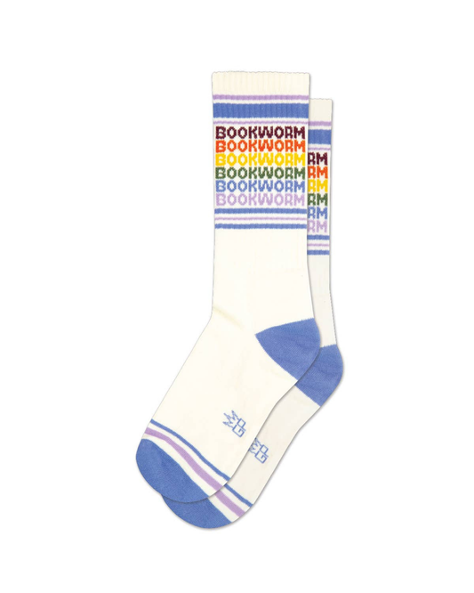 Bookworm - Vintage Rainbow repeat Gym Crew Socks