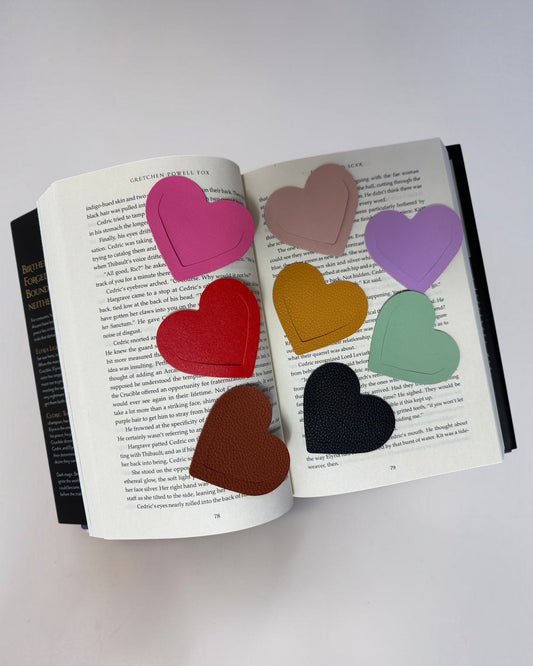 Heart Leather Bookmark